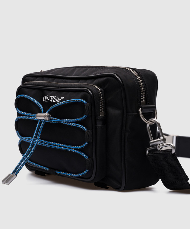 Off-White Чорна сумка через плече з логотипом OMNQ070F23FAB001 зображення 5