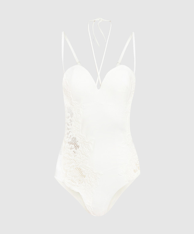 Ermanno Scervino White swimsuit with lace D424Y303CBSZ