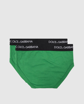 Dolce&Gabbana Дитячий зелений набір трусів-сліпів з візерунком логотипа L4J700G7OCT