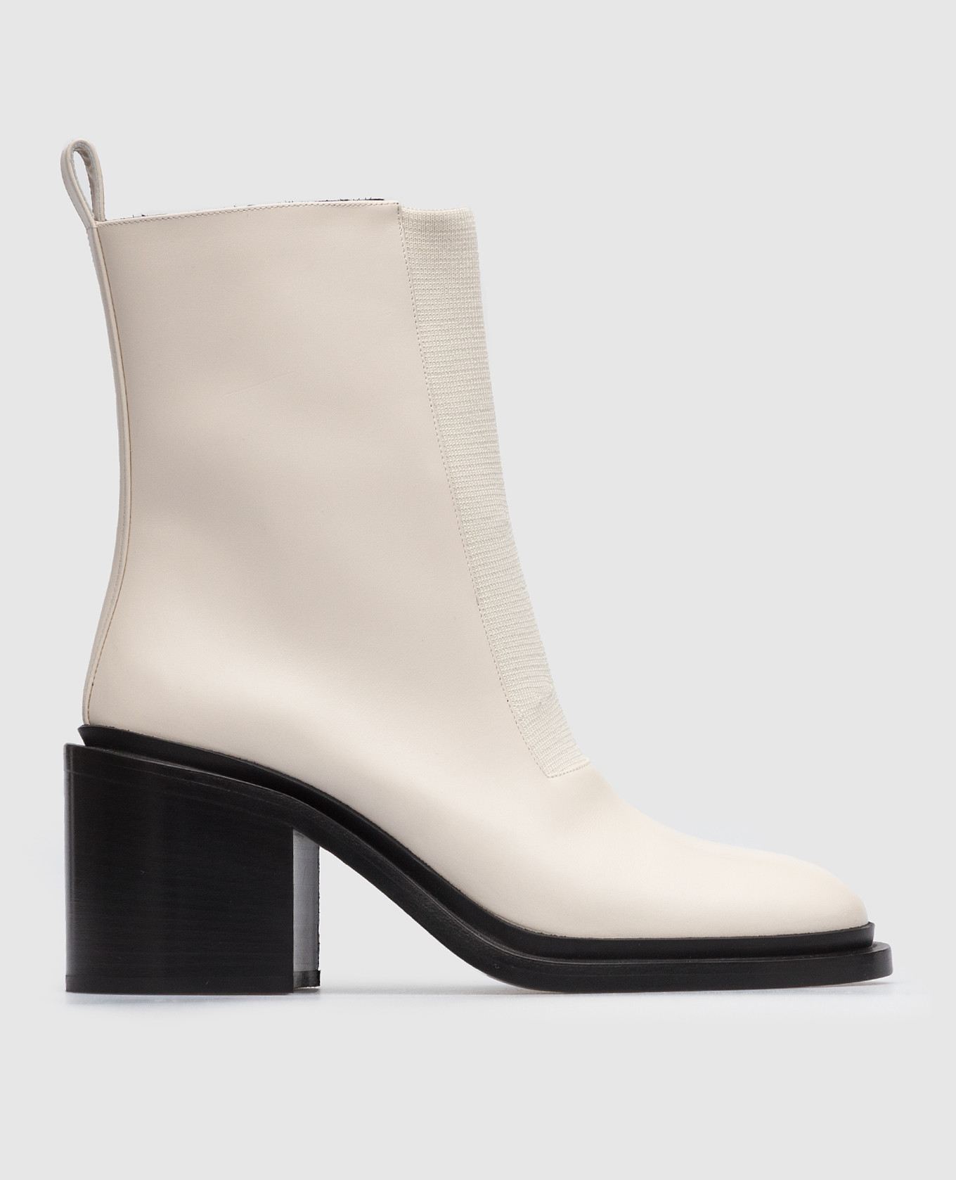 Milky leather chelsea boots