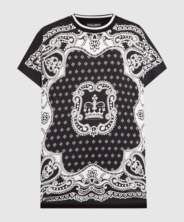 Dolce&Gabbana Black t-shirt with contrasting print G8LC1TFI7HC