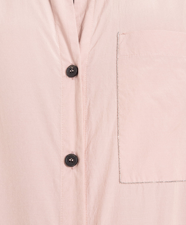 Peserico Pink shirt dress with monil chain S0214102769 изображение 5