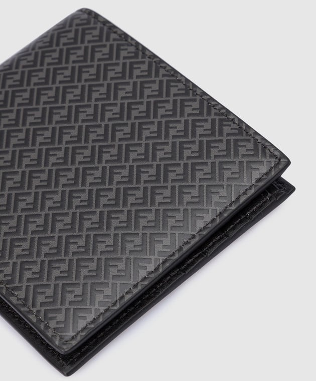 Fendi Чорний шкіряний гаманець у візерунок 7M0169AGLP зображення 4