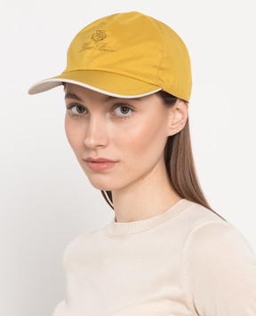 Loro Piana Жовта кепка Storm System з вишивкою логотипу FAB1977
