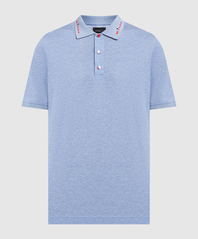 Kiton Blue polo shirt with logo UK1462E23