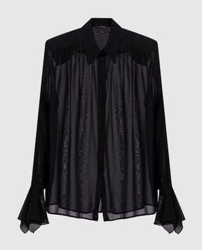 The Andamane Чорна блуза із шовку T150917ATNS038
