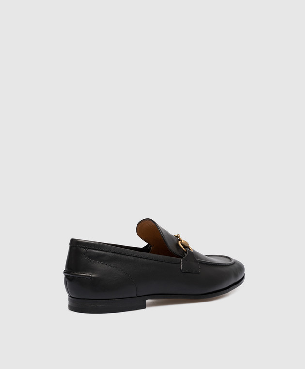 Gucci Black Jordan Leather Loafers with Horsebit Metal Detail 406994BLM00 изображение 3