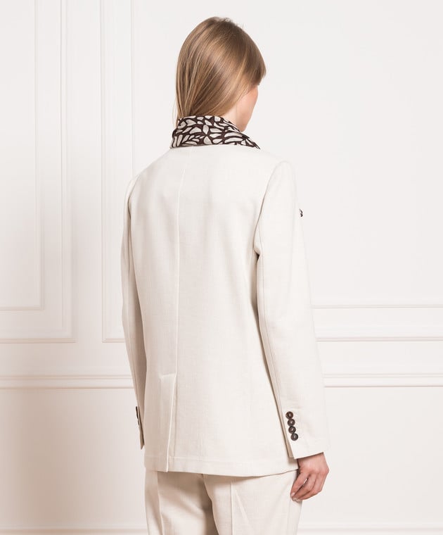 Brunello Cucinelli White double-breasted jacket with lurex ML1872431 изображение 4