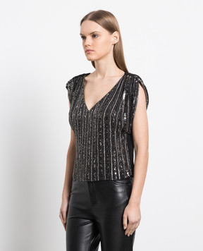 Twinset Черный топ с пайетками 222TP2592