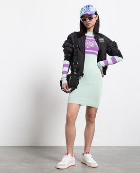 Versace Jeans Couture Зелена сукня міні з візерунком Space Couture 73HAOM20CM12H