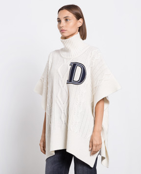 Dondup Белое пончо с логотипом DT300M00887D002