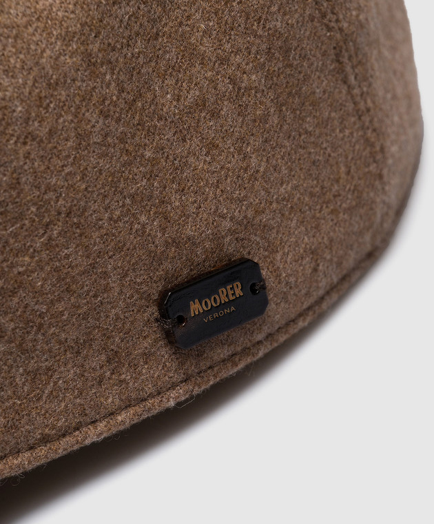MooRER Коричневая кепка из шерсти с логотипом ROBINSONGQ изображение 4