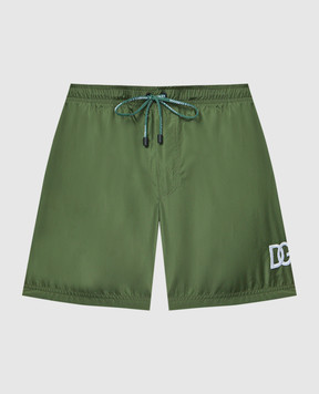 Dolce&Gabbana Зеленые шорты для плавания с нашивкой логотипа M4F29TFUSFW