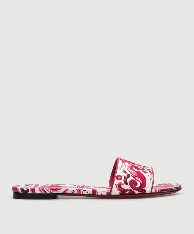 Dolce&Gabbana Pink flip flops in Majolica print CQ0571AP036