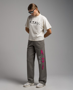 Heron Preston Серые спортивные штаны с принтом HР Sports System HWCH006F23JER002