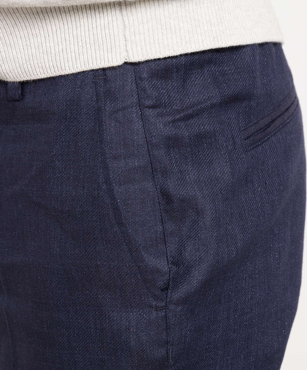 Peserico Blue linen and wool chinos R54595N05819 image 5