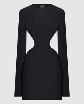 Balenciaga Черное платье мини с фигурным вырезом 770598TPV09