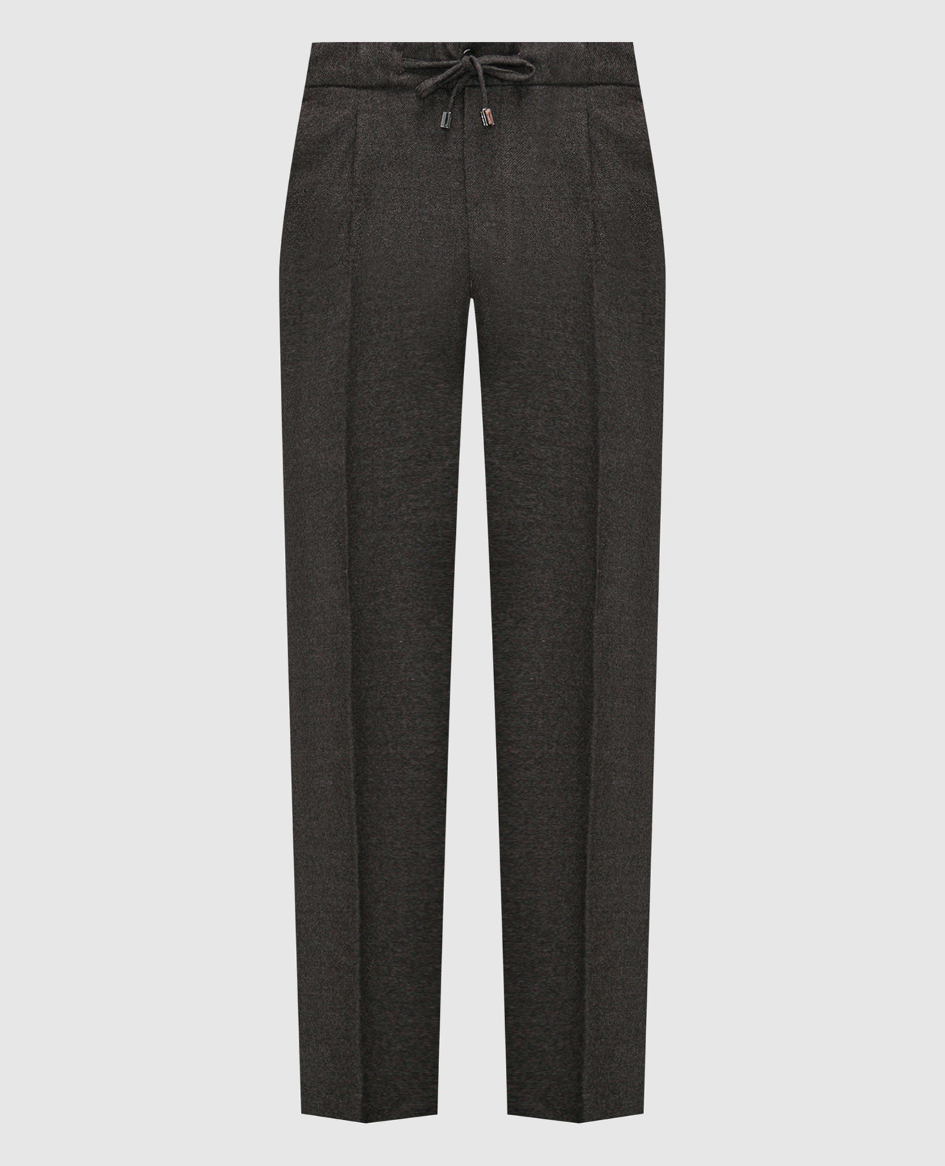 Brown wool and cashmere trousers