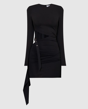 The Attico Черное ассиметричное платье мини 241WCA263A014