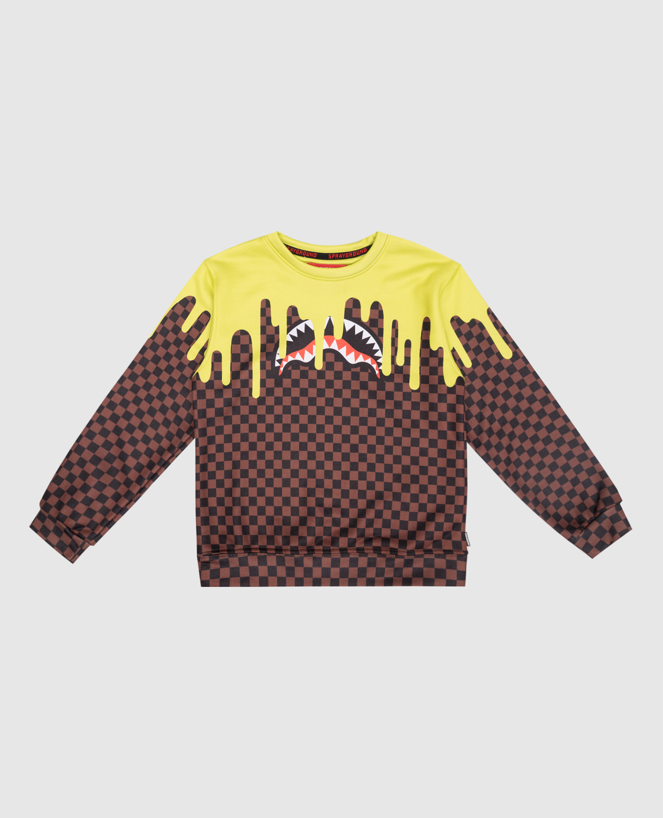 Children's sweatshirt in Color dripping check crew print