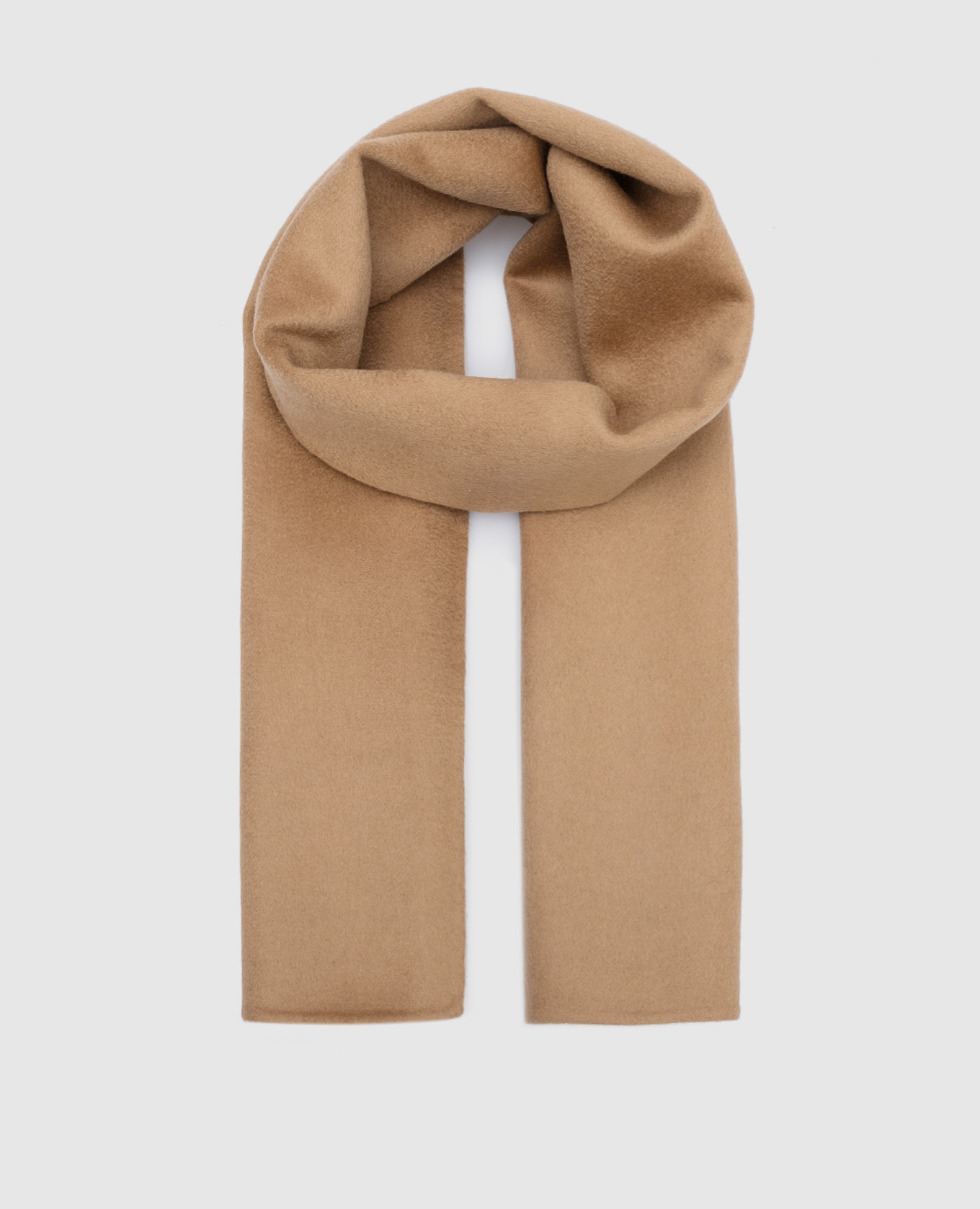 Brown wool and cashmere scarf