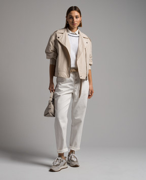 Brunello Cucinelli Бежева куртка в стилі косухи  MB5742764