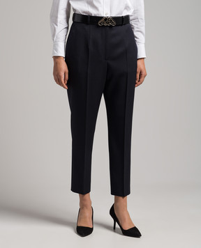 Alexander McQueen Сині штани з вовни 585118QJAAC