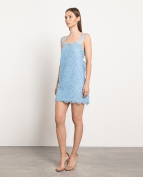 Ermanno Scervino Блакитна сукня міні з мереживом D422Q313UNZ
