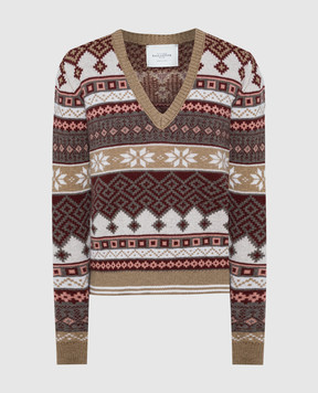 Ballantyne Бежевий жакардовий пуловер з вовни B1P6607W104