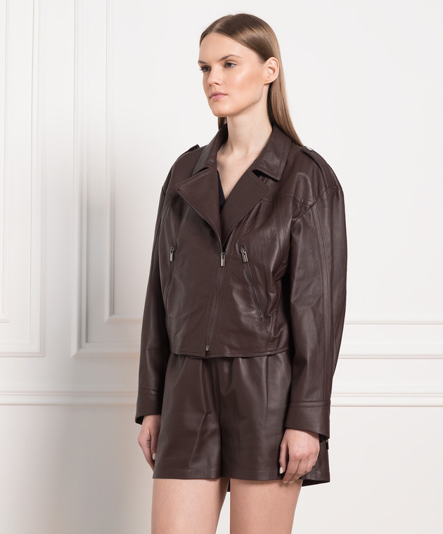 Simonetta Ravizza Brown leather jacket JA154L7 изображение 3
