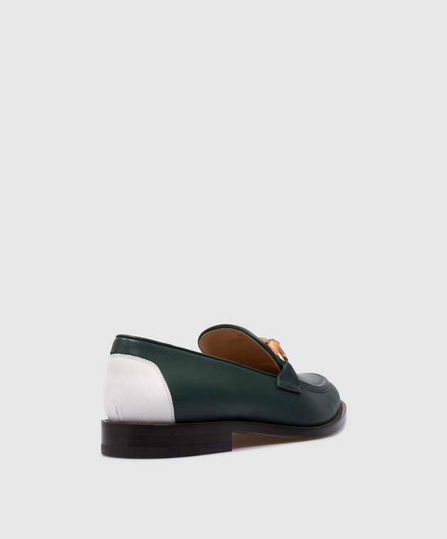 Casablanca Green leather loafers with bamboo decor UAF23FW018M02 image 2