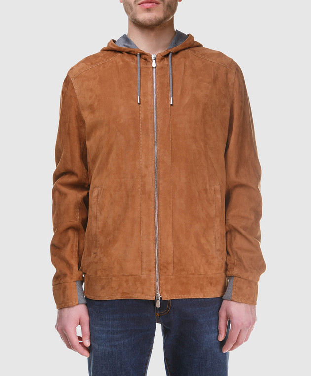 Brunello Cucinelli Рыжая замшевая куртка M0PCL1364 изображение 3