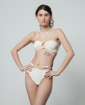 Magda Butrym Білий ліф від купальника з намистинами SWIMBRA03987424