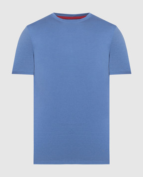 ISAIA Голубая футболка из шелка MCI154J0164