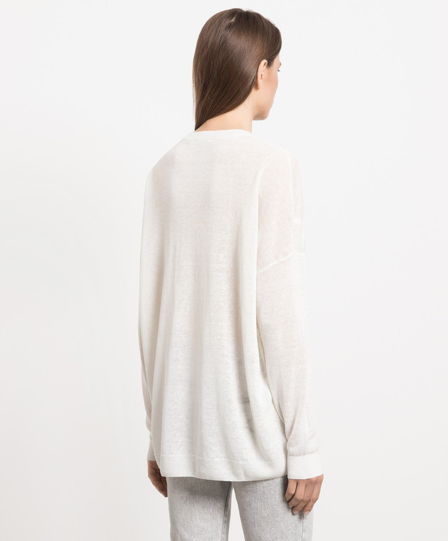 Brunello Cucinelli White jumper with sequins M1T135910 image 4