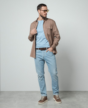 Brunello Cucinelli Блакитні джинси з ефектом потертості M283PX1290