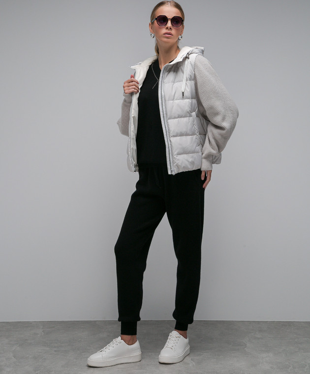 Rindi Серый комбинированный пуховик с цепочкой мониль 249TE023 изображение 2