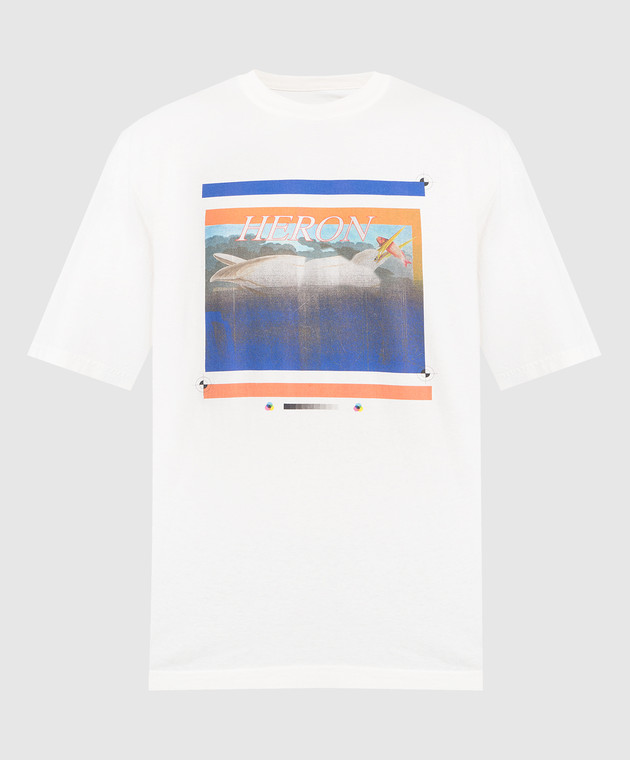Heron Preston White t-shirt with branded print HMAA032S23JER006