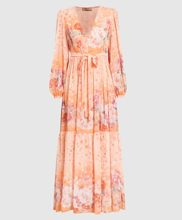 Twinset Orange floral print maxi dress 231TP2738