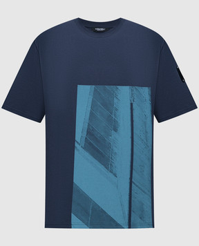 A Cold Wall Синя футболка з брендованим принтом ACWMTS189