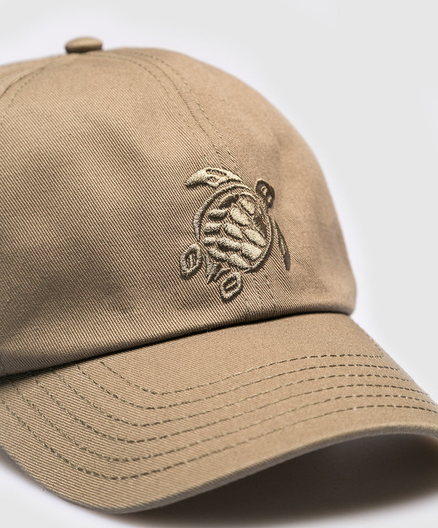 Vilebrequin Cap with embroidered logo in khaki CSNU2401m image 4
