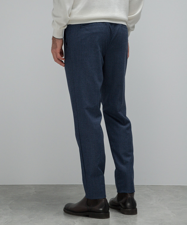 Marco Pescarolo Chiaiam blue patterned wool and cashmere tapered trousers CHIAIAM48PR2 image 4
