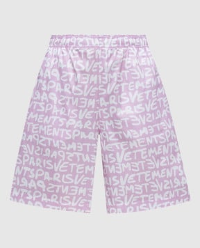 Vetements Розовые шорты в принт логотипа UE64SS300PW