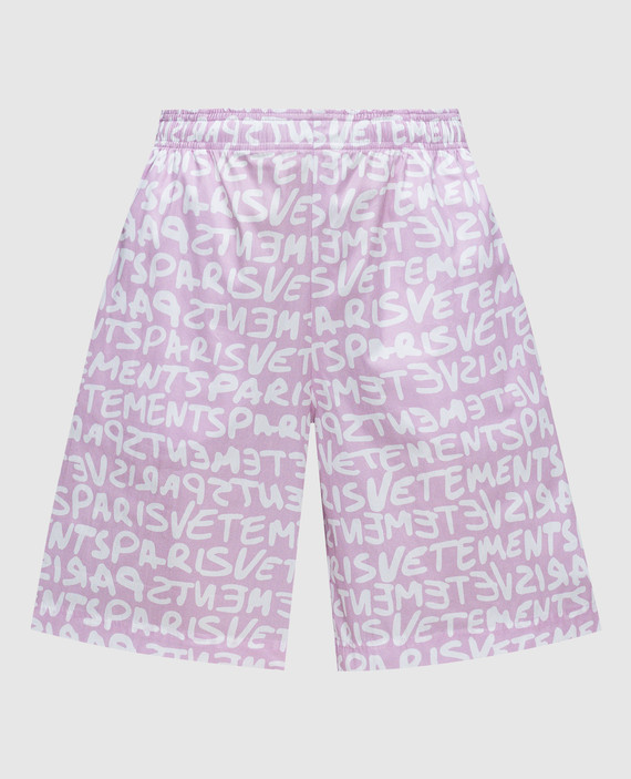 Pink logo print shorts