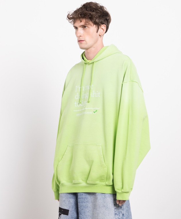 Vetements Green hoodie with embroidery UE54HD180Z image 3