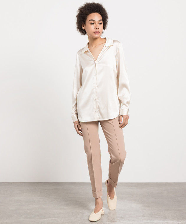 Peserico Beige silk blouse with monil chain S0661902372 image 2