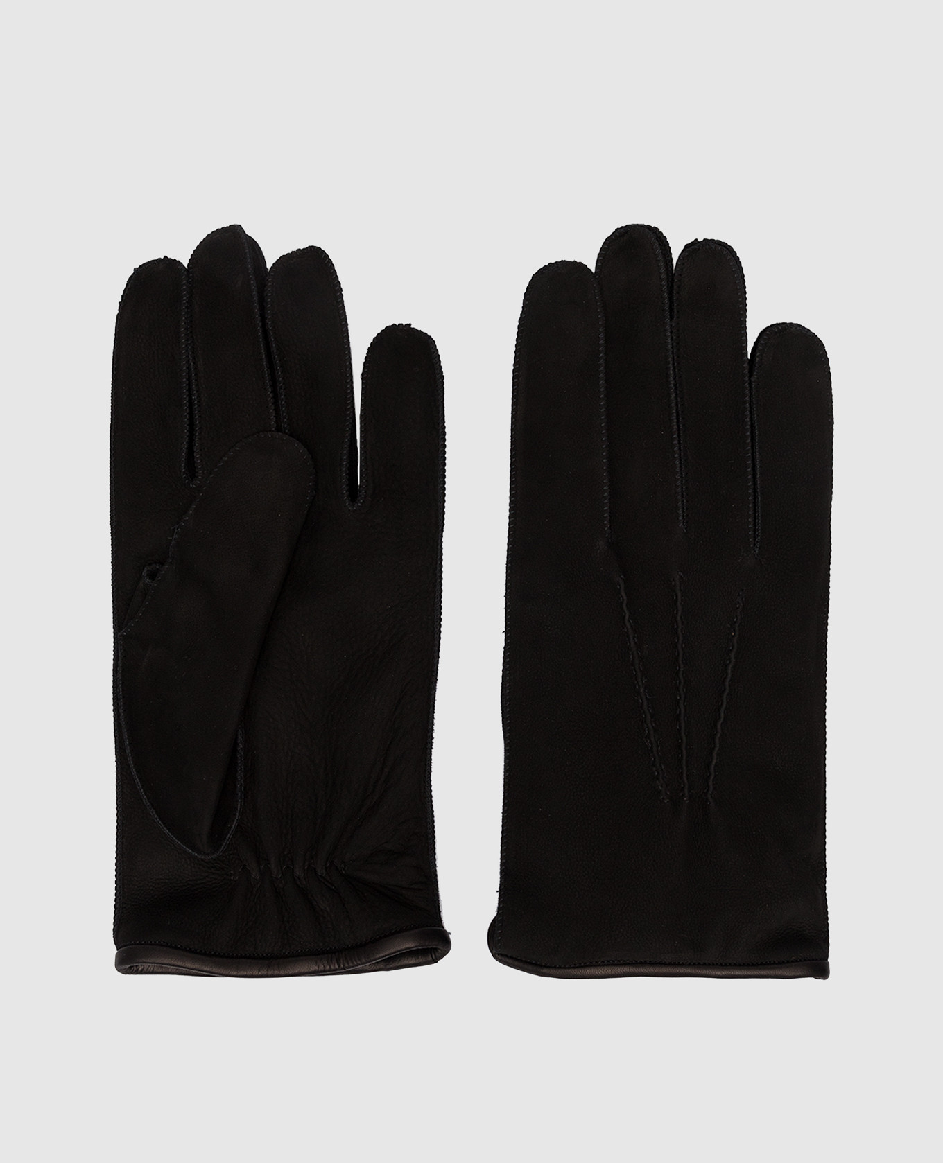Black leather gloves Halvard-nk