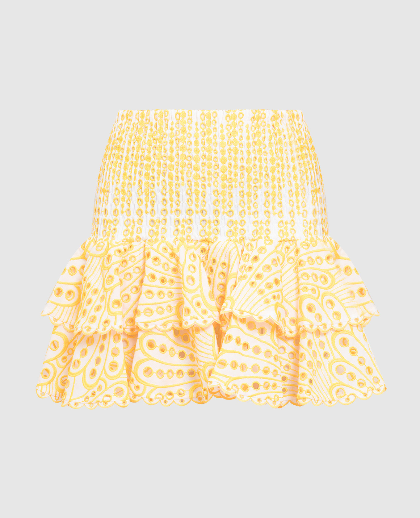 Желтая юбка мини Noa с вышивкой бродери англез