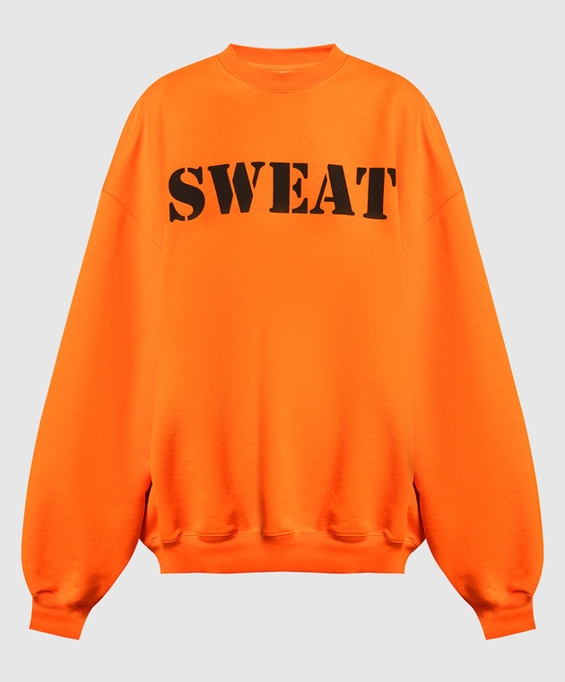 Vetements Orange sweatshirt with a print UE54CW140O