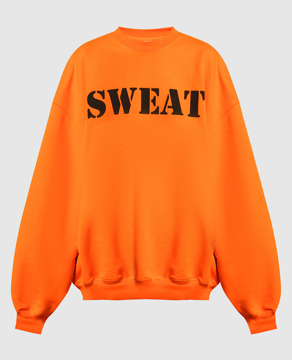 Orange sweatshirt with a print